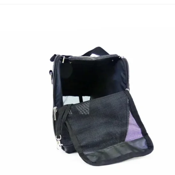 Cloak & Dawggie Medium Diamond Quilt Dog Carrier Purse Black